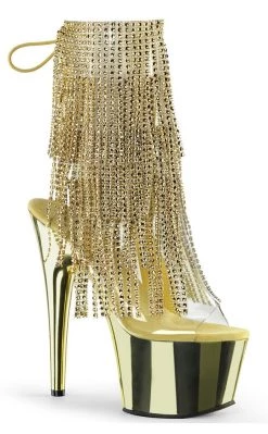 New 💯 Pleaser ADORE-1017RSF Gold Ankle 🥾 Boots 👏