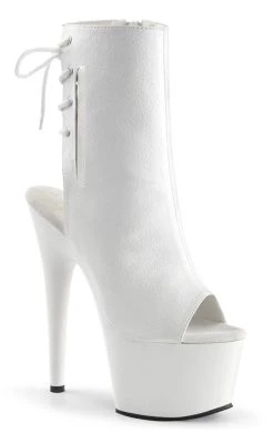 Best Pirce 👍 Pleaser ADORE-1018 White Faux Leather Ankle 🥾 Boots 🔔