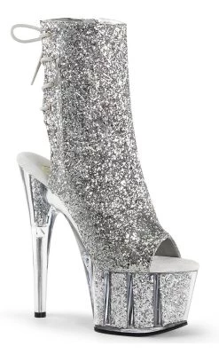 Top 10 👏 Pleaser ADORE-1018G Silver Glitter Ankle 🥾 Boots ✔️