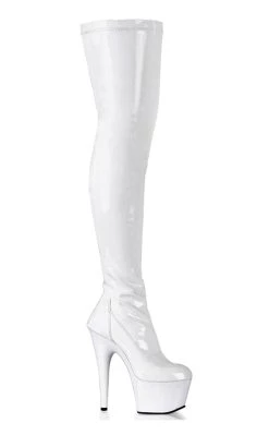 Budget 🧨 Pleaser ADORE-3000 White Thigh High 🥾 Boots 🎉