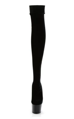 Outlet 🧨 Pleaser ADORE-3002 Black Velvet Thigh High 🥾 Boots 🎉 -gothic-alternative-shoes Shop ADORE 3002 Black Velvet Thigh High Boots Pleaser 3 650x