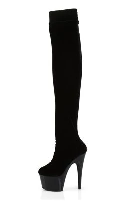 Outlet 🧨 Pleaser ADORE-3002 Black Velvet Thigh High 🥾 Boots 🎉 -gothic-alternative-shoes Shop ADORE 3002 Black Velvet Thigh High Boots Pleaser 4 650x