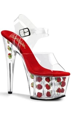 Best deal ✨ Pleaser ADORE-708FL Clr/Red Flowers 👠 Heels ❤️