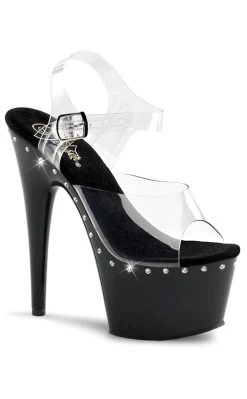 Best Pirce 🌟 Pleaser ADORE-708LS Clr/Blk 👠 Heels 😀