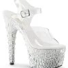 Flash Sale 🧨 Pleaser ADORE-708MR-5 Clear Silver 👠 Heels 👏