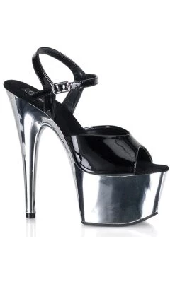 Best reviews of 🎁 Pleaser ADORE-709 Black Patent And Chrome 👠 Heels ⌛