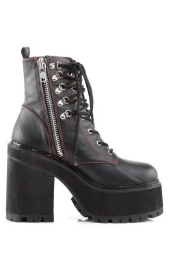 Outlet 🤩 Demonia ASSAULT-100 Black Combat 🥾 Boots 🤩 -gothic-alternative-shoes Shop ASSAULT 100 Black Combat Boots Demonia 5 650x