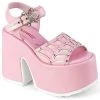 Discount 🤩 Demonia CAMEL-17 Baby Pink Platform Spider 🩴 Sandals 🎉