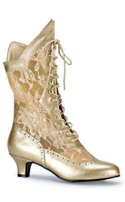 Discount 🥰 Funtasma DAME-115 Gold Pu-Lace 🥾 Boots ✔️