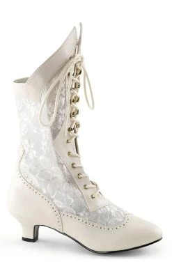 Best Sale 🔔 Funtasma DAME-115 Ivory Pu-Lace 🥾 Boots 👏