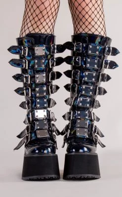 gothic-alternative-shoes Shop -gothic-alternative-shoes Shop DAMNED 318 Black Holographic Boots Demonia 2 650x