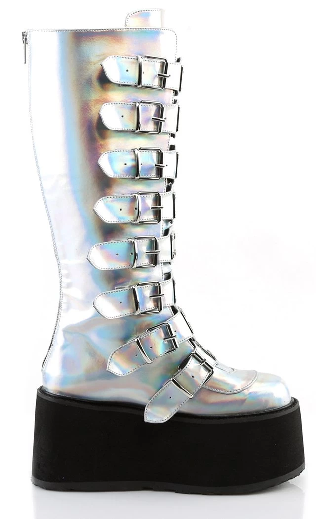 Cheapest π₯° Demonia DAMNED-318 Silver Holographic π₯Ύ Boots π 5 Cheapest π₯° Demonia DAMNED-318 Silver Holographic π₯Ύ Boots π - Image 5