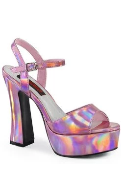 Budget 🎉 Demonia DOLLY-09 Pink Holographic Mary Jane 👠 Heels 🥰