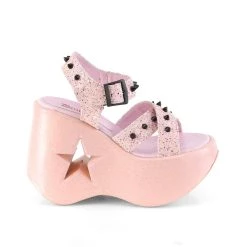 Buy 😍 Demonia DYNAMITE-02 Baby Pink Glitter Wedge 👠 Heels 🤩 -gothic-alternative-shoes Shop DYNAMITE 02 Baby Pink Glitter Wedge Heels Demonia 5 1200x