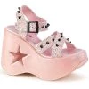 Buy 😍 Demonia DYNAMITE-02 Baby Pink Glitter Wedge 👠 Heels 🤩