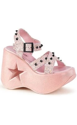 Buy 😍 Demonia DYNAMITE-02 Baby Pink Glitter Wedge 👠 Heels 🤩