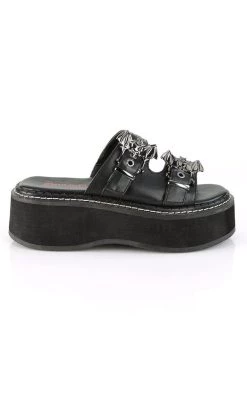 Wholesale 😀 Demonia EMILY-100 Black Slide 🩴 Sandals 🛒 -gothic-alternative-shoes Shop EMILY 100 Black Slide Sandals Demonia 5 650x