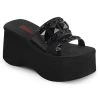 Coupon 🎉 Demonia FUNN-18 Black Platform Slide 🩴 Sandals 🤩