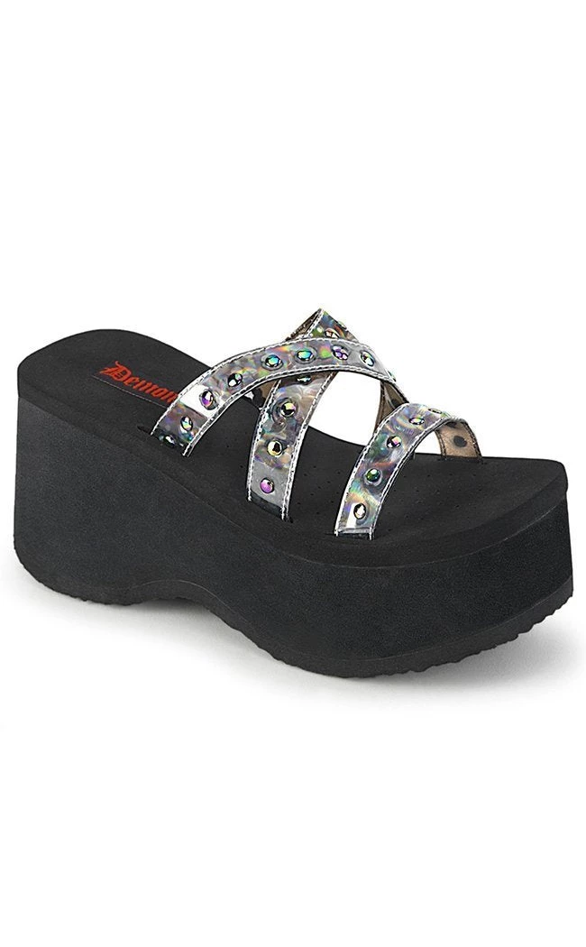 Outlet π€© Demonia FUNN-19 Holographic Platform Slide π©΄ Sandals π 1 Outlet π€© Demonia FUNN-19 Holographic Platform Slide π©΄ Sandals π