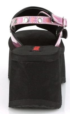 New ⌛ Demonia FUNN-32 Pink Holographic Platform Slide 🩴 Sandals 🛒 -gothic-alternative-shoes Shop FUNN 32 Pink Holographic Platform Slide Sandals Demonia 4 650x