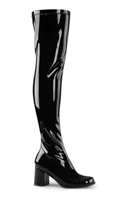 Promo ⭐ Funtasma GOGO-3000 Black Stretch Patent Thigh High 🥾 Boots 🤩