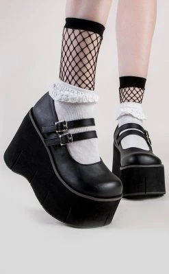 New π₯ Demonia KERA-08 Black Vegan Leather Platform Mary Janes βοΈ