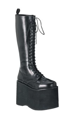 Best reviews of 🔔 Demonia MEGA-602 Black Vegan Leather Knee High Platform 🥾 Boots 🌟