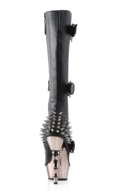 Budget ✔️ Demonia MUERTO-2028 Black & Pewter Skull Knee High 🥾 Boots 💯 -gothic-alternative-shoes Shop MUERTO 2028 Black Pewter Skull Knee High Boots Demonia 4 650x