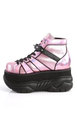 Cheapest ✔️ Demonia NEPTUNE-100 Pink Holographic Platform 👟 Sneaker Ankle 🥾 Boots 👏 -gothic-alternative-shoes Shop NEPTUNE 100 Pink Holographic Platform Sneaker Ankle Boots Demonia 3 650x