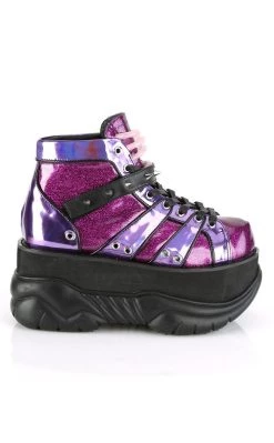 Wholesale 🤩 Demonia NEPTUNE-100 Purple Holographic Platform 👟 Sneaker Ankle 🥾 Boots 🌟 -gothic-alternative-shoes Shop NEPTUNE 100 Purple Holographic Platform Sneaker Ankle Boots Demonia 5 650x