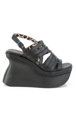 Budget 😉 Demonia PACE-33 Black Vegan Leather Wedge 🩴 Sandals 🛒 -gothic-alternative-shoes Shop PACE 33 Black Vegan Leather Wedge Sandals Demonia 5 650x