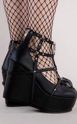 Best deal 👏 Demonia POISON-25-1 Black Vegan Leather Platform Wedges 👍 -gothic-alternative-shoes Shop POISON 25 1 Black Vegan Leather Platform Wedges Demonia 3 650x