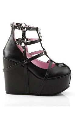 Best deal 👏 Demonia POISON-25-1 Black Vegan Leather Platform Wedges 👍 -gothic-alternative-shoes Shop POISON 25 1 Black Vegan Leather Platform Wedges Demonia 8 650x