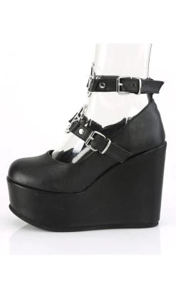 Outlet 👍 Demonia POISON-99-1 Black Vegan Leather Platform Mary Jane Wedges 😉 -gothic-alternative-shoes Shop POISON 99 1 Black Vegan Leather Platform Mary Jane Wedges Demonia 3 650x