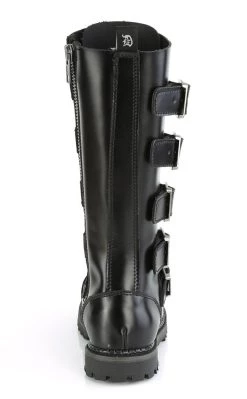 Best deal 🔔 Demonia RIOT-18BK Black Leather Knee High Combat 🥾 Boots 😉 -gothic-alternative-shoes Shop RIOT 18BK Black Leather Knee High Combat Boots Demonia 5 650x