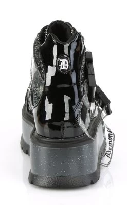 Cheapest 🛒 Demonia SLACKER-50 Black Patent/ Black Multi Glitter Ankle 🥾 Boots 🌟 -gothic-alternative-shoes Shop SLACKER 50 Black Patent Black Multi Glitter Ankle Boots Demonia 4 650x