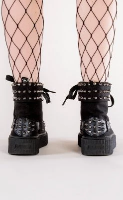 Deals ⌛ Demonia SNEEKER-266 Black Canvas Creeper 👟 Sneakers ⭐ -gothic-alternative-shoes Shop SNEEKER 266 Black Canvas Creeper Sneakers Demonia 4 650x