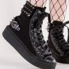 Deals ⌛ Demonia SNEEKER-266 Black Canvas Creeper 👟 Sneakers ⭐