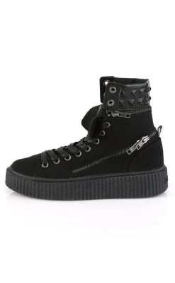 Promo 😍 Demonia SNEEKER-270 Black Canvas Zipper Creeper 👟 Sneakers 🔔 -gothic-alternative-shoes Shop SNEEKER 270 Black Canvas Zipper Creeper Sneakers Demonia 3 650x