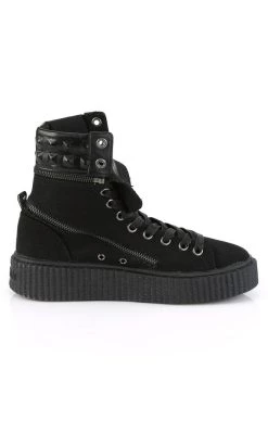Promo 😍 Demonia SNEEKER-270 Black Canvas Zipper Creeper 👟 Sneakers 🔔 -gothic-alternative-shoes Shop SNEEKER 270 Black Canvas Zipper Creeper Sneakers Demonia 5 650x