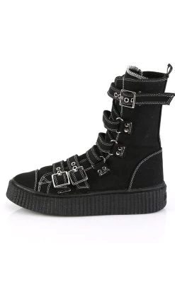 Budget 🔥 Demonia SNEEKER-318 Black Canvas 👟 Sneakers [AU Stock] ⭐ -gothic-alternative-shoes Shop SNEEKER 318 Black Canvas Sneakers AU Stock Demonia 4 650x