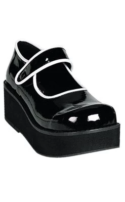 Best reviews of ⭐ Demonia SPRITE-01 Black & White Patent Platform Mary Janes 😍