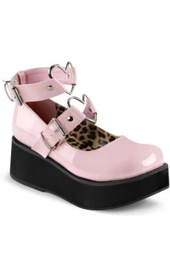 Coupon 😍 Demonia SPRITE-02 Baby Pink Patent Platform Mary Janes 😉
