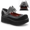 Best Sale ⌛ Demonia SPRITE-09 Black Vegan Leather Platform Mary Janes 😀