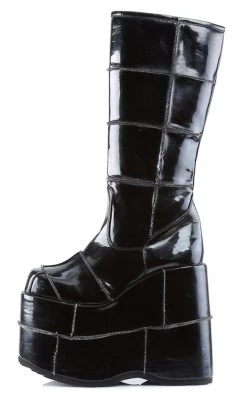 Best deal ⌛ Demonia STACK-301 Black Patent Platform 🥾 Boots 😀 -gothic-alternative-shoes Shop STACK 301 Black Patent Platform Boots Demonia 3 650x