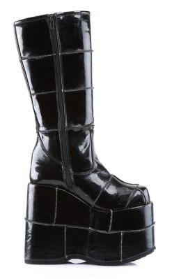 Best deal ⌛ Demonia STACK-301 Black Patent Platform 🥾 Boots 😀 -gothic-alternative-shoes Shop STACK 301 Black Patent Platform Boots Demonia 5 650x