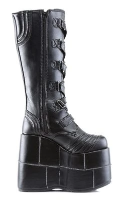 Best Pirce 🥰 Demonia STACK-308 Black Vegan Leather Platform 🥾 Boots 👏 -gothic-alternative-shoes Shop STACK 308 Black Vegan Leather Platform Boots Demonia 5 650x