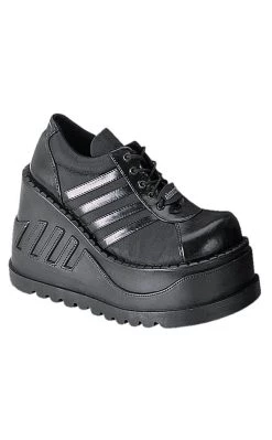 Brand new ⌛ Demonia STOMP-08 Black Vegan Leather Platform 👟 Sneakers 🛒 -gothic-alternative-shoes Shop STOMP 08 Black Vegan Leather Platform Sneakers Demonia 5 650x