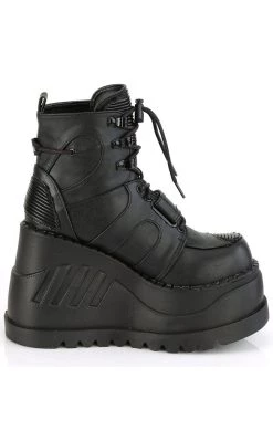 Coupon 👍 Demonia STOMP-13 Black Vegan Leather Platform Ankle 🥾 Boots 🧨 -gothic-alternative-shoes Shop STOMP 13 Black Vegan Leather Platform Ankle Boots Demonia 5 650x