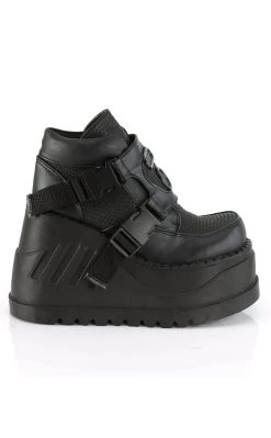 Outlet 👏 Demonia STOMP-15 Black Vegan Leather Platform 👟 Sneakers 🧨 -gothic-alternative-shoes Shop STOMP 15 Black Vegan Leather Platform Sneakers Demonia 4 650x